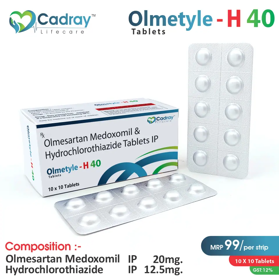 Olmesartan 40mg + Hydrochlorothiazide 12.5mg Tablet | Olmesartan H 40/12.5 in PCD Pharma Franchise